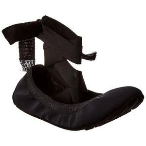 Black Dior Academy Lace Up Mesh Ballerina Shoes